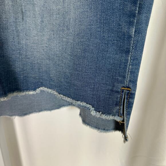 Judy Blue Raw Hem Distressed Stretch Denim Mini Skirt Sz 1XL Festival Streetwear - Picture 4 of 11